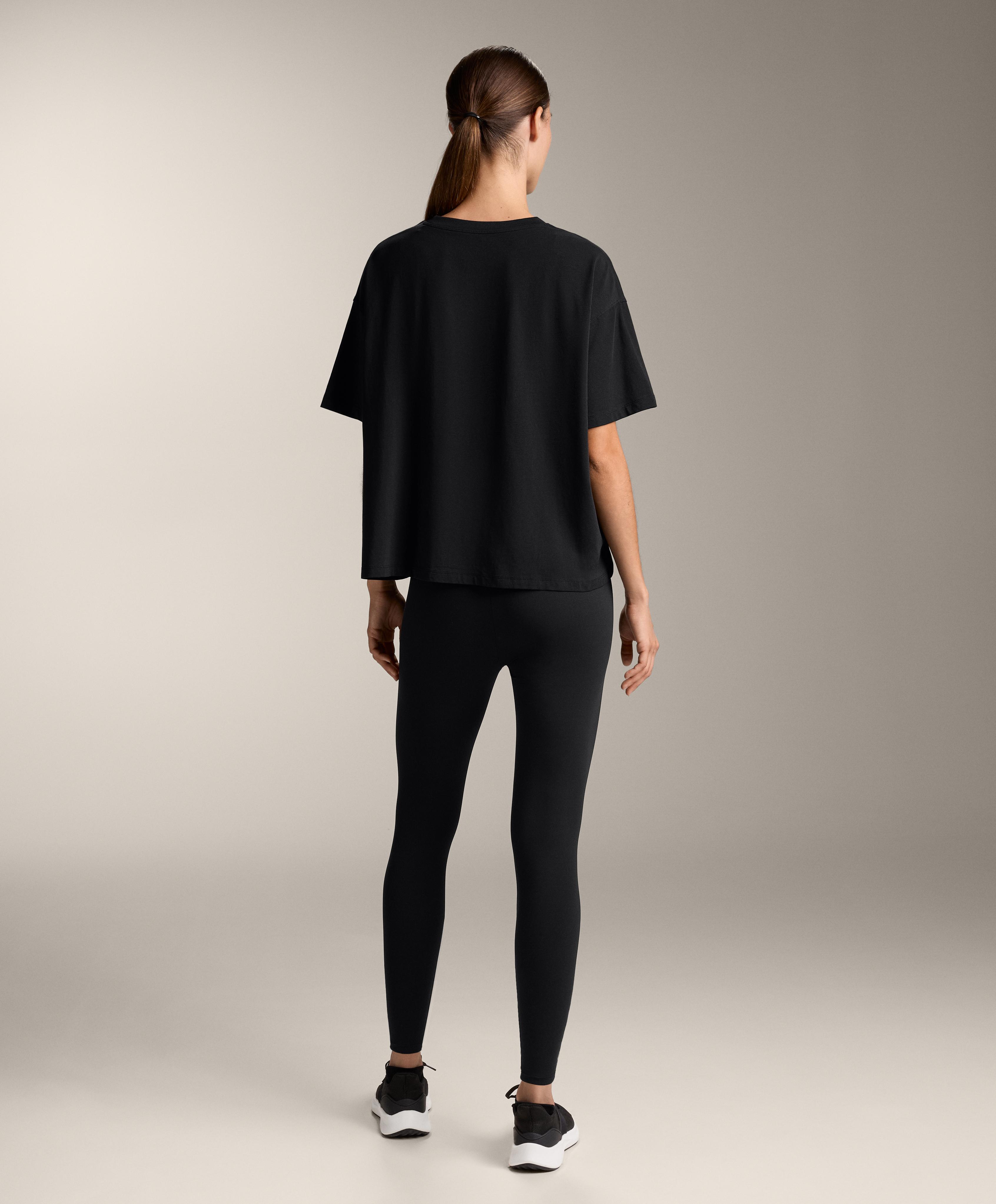 BOXY SHORT SLEEVE COTTON BLEND T SHIRT