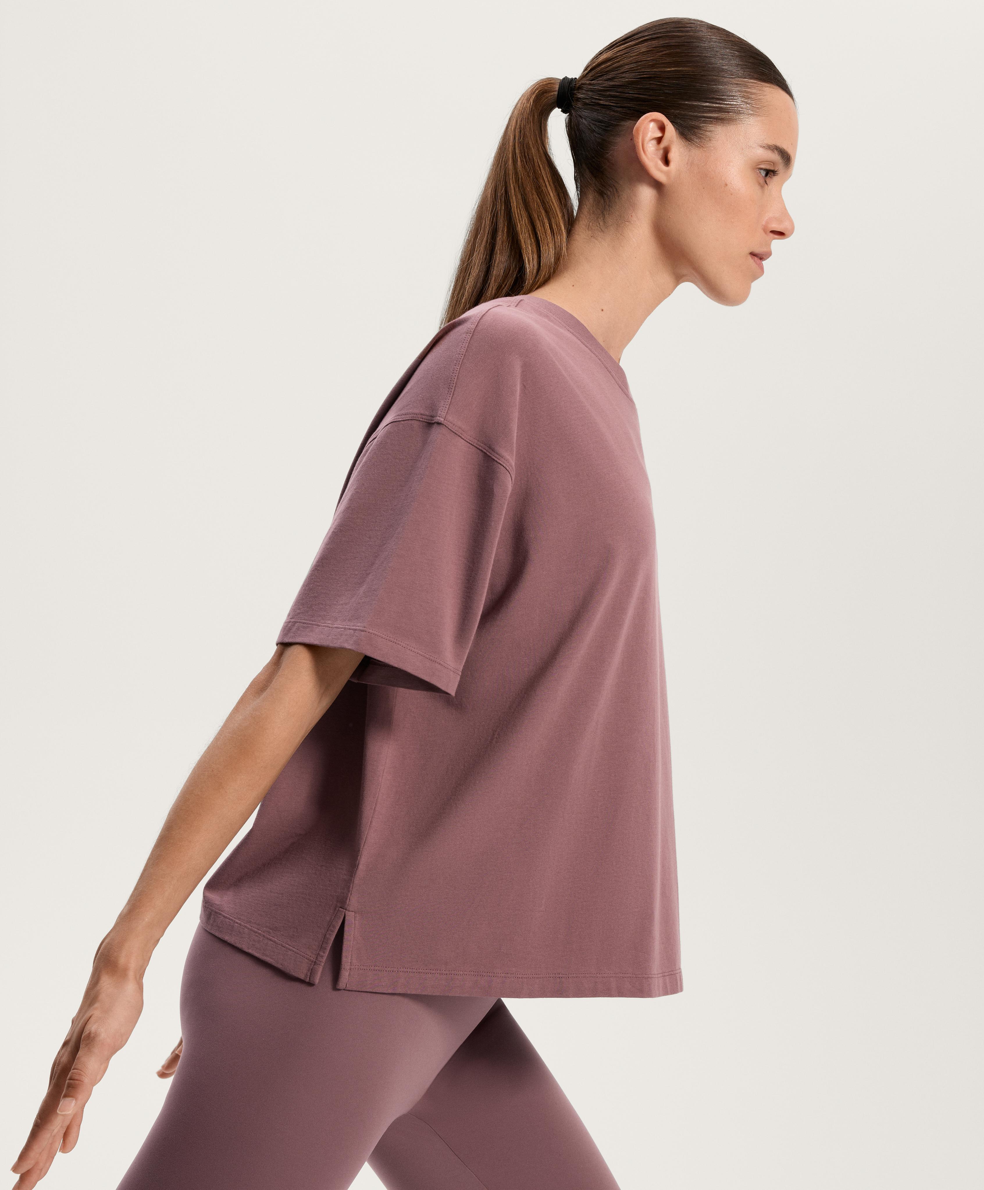 BOXY SHORT SLEEVE COTTON BLEND T SHIRT