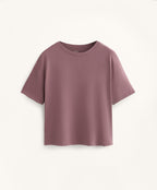 BOXY SHORT SLEEVE COTTON BLEND T SHIRT