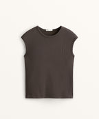 SHORT SLEEVE RIB T SHIRT WITH COTTON AND MODAL