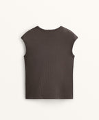SHORT SLEEVE RIB T SHIRT WITH COTTON AND MODAL