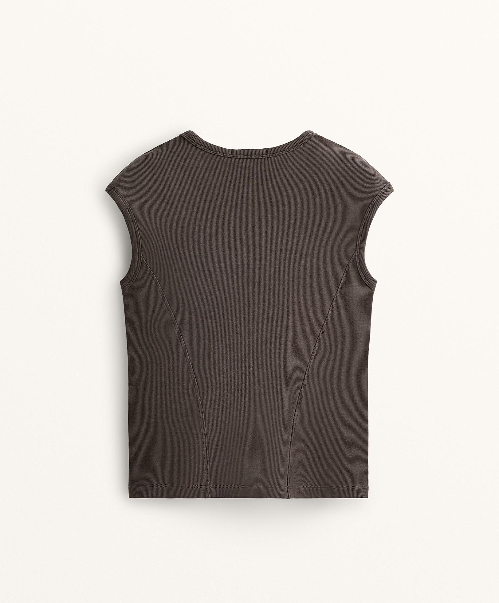 SHORT SLEEVE RIB T SHIRT WITH COTTON AND MODAL