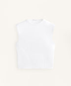 SHORT SLEEVE RIB T SHIRT WITH COTTON AND MODAL