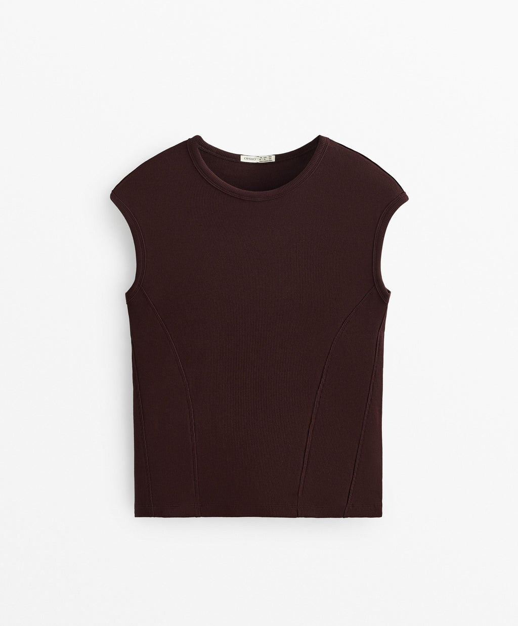 SHORT SLEEVE RIB T SHIRT WITH COTTON AND MODAL