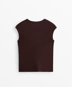 SHORT SLEEVE RIB T SHIRT WITH COTTON AND MODAL