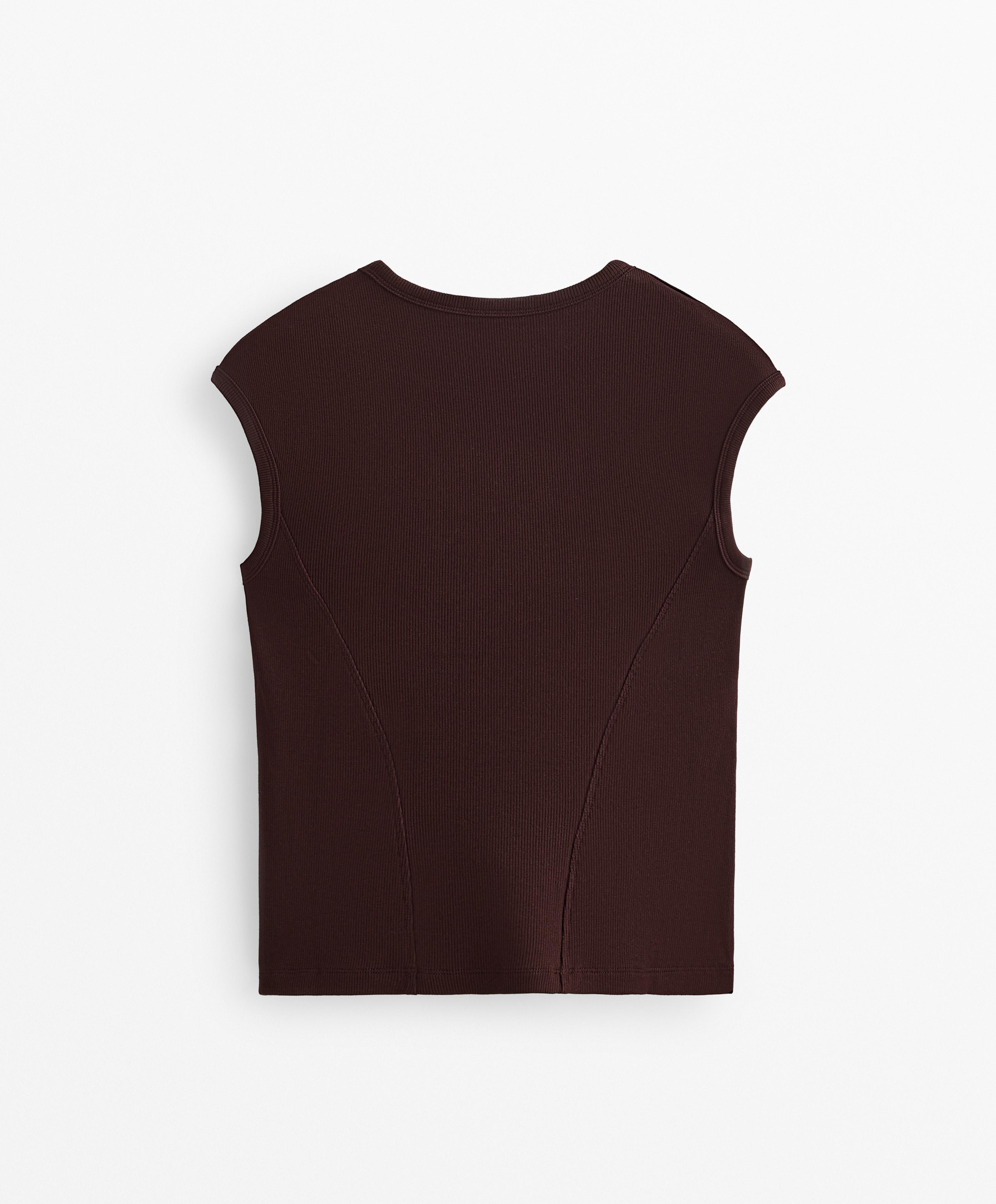 SHORT SLEEVE RIB T SHIRT WITH COTTON AND MODAL