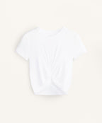 GATHERED CROP SHORT SLEEVE T SHIRT