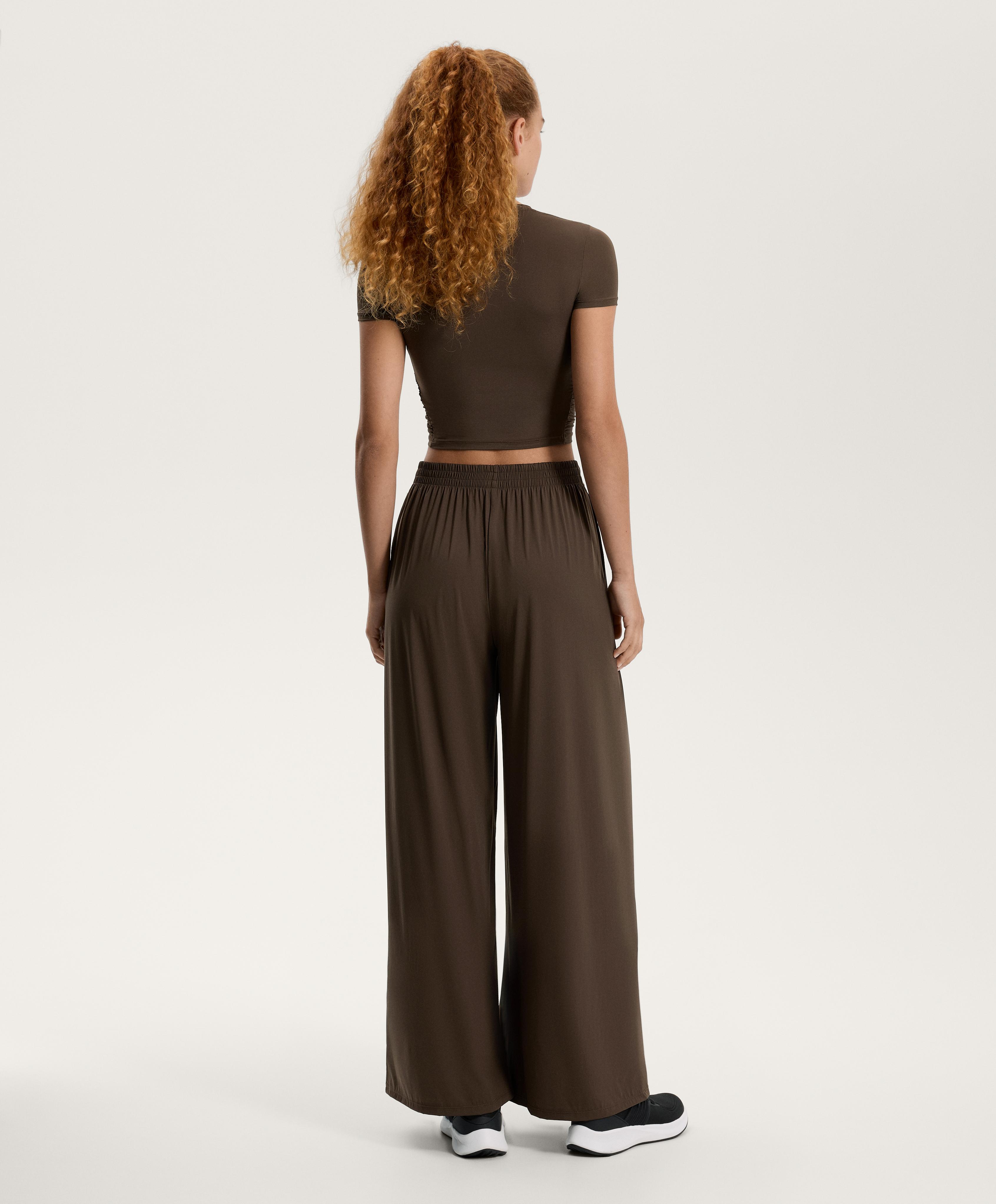 GATHERED CROP SHORT SLEEVE T SHIRT
