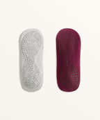 2 PAIRS OF COTTON BLEND YOGA AND PILATES SOCKS WITH CROSSED STRAPS