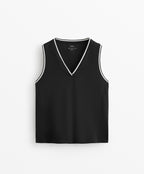 SLEEVELESS V NECK T SHIRT