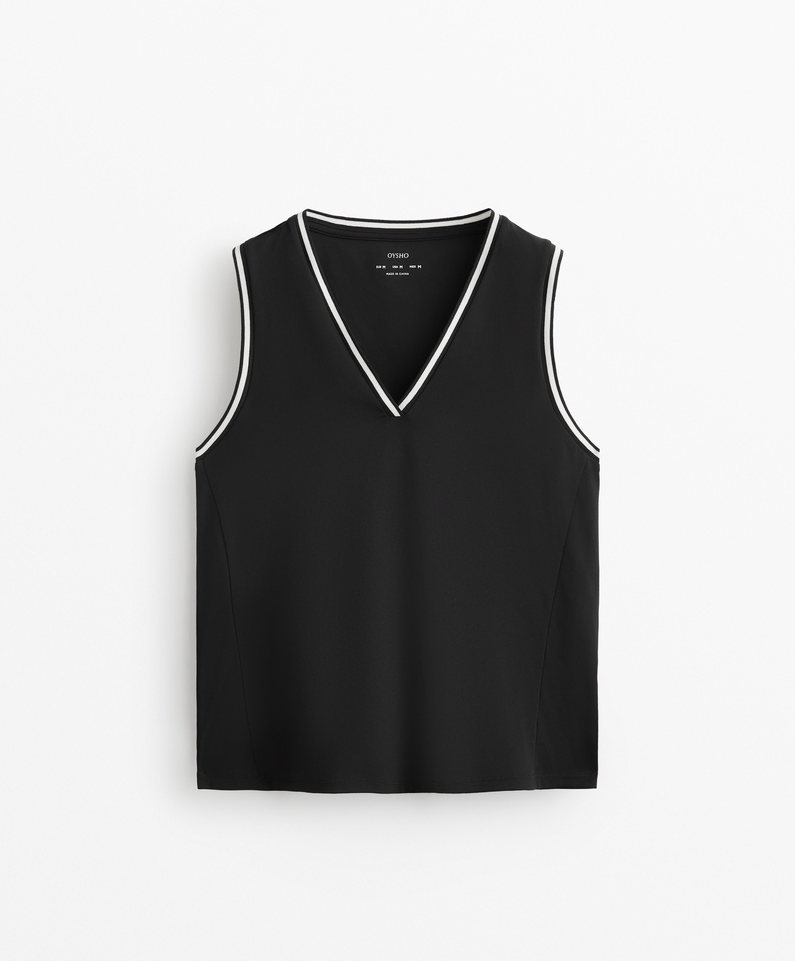 SLEEVELESS V NECK T SHIRT