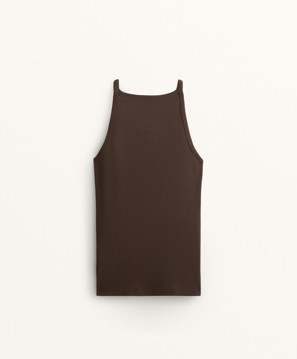 RIB VEST TOP WITH THIN STRAPS IN COTTON AND MODAL