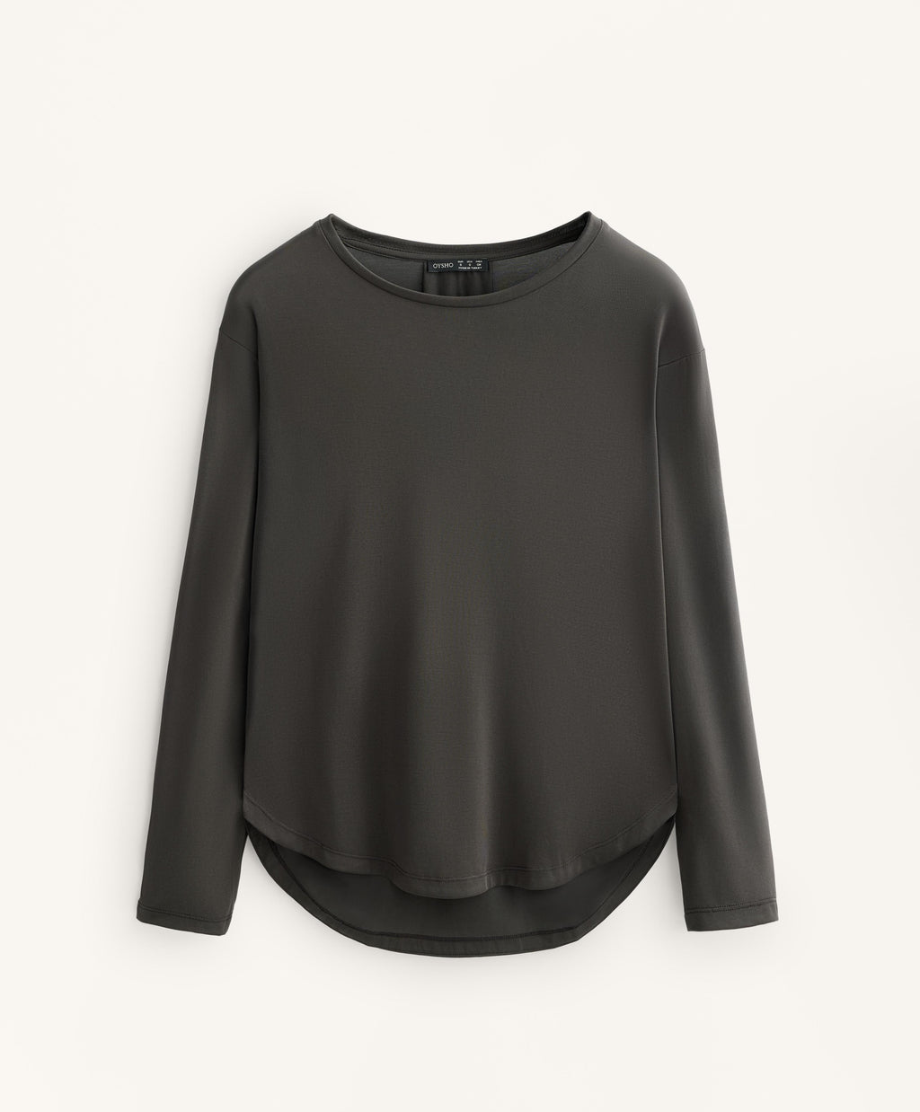 LONG SLEEVE T SHIRT WITH BACK PLEAT IN A MODAL BLEND