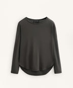 LONG SLEEVE T SHIRT WITH BACK PLEAT IN A MODAL BLEND