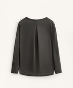 LONG SLEEVE T SHIRT WITH BACK PLEAT IN A MODAL BLEND