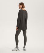 LONG SLEEVE T SHIRT WITH BACK PLEAT IN A MODAL BLEND