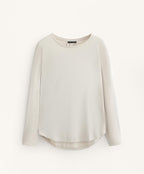 LONG SLEEVE T SHIRT WITH BACK PLEAT IN A MODAL BLEND