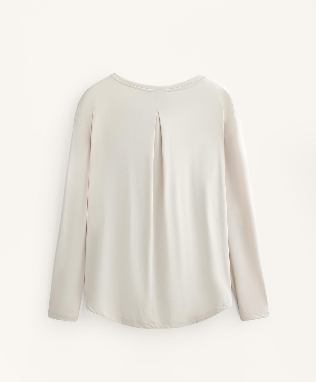 LONG SLEEVE T SHIRT WITH BACK PLEAT IN A MODAL BLEND