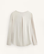 LONG SLEEVE T SHIRT WITH BACK PLEAT IN A MODAL BLEND
