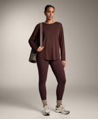 LONG SLEEVE T SHIRT WITH BACK PLEAT IN A MODAL BLEND