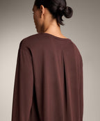 LONG SLEEVE T SHIRT WITH BACK PLEAT IN A MODAL BLEND