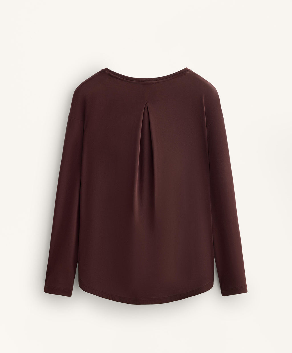 LONG SLEEVE T SHIRT WITH BACK PLEAT IN A MODAL BLEND