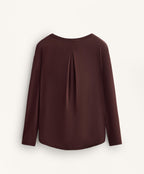 LONG SLEEVE T SHIRT WITH BACK PLEAT IN A MODAL BLEND