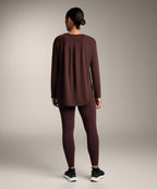 LONG SLEEVE T SHIRT WITH BACK PLEAT IN A MODAL BLEND