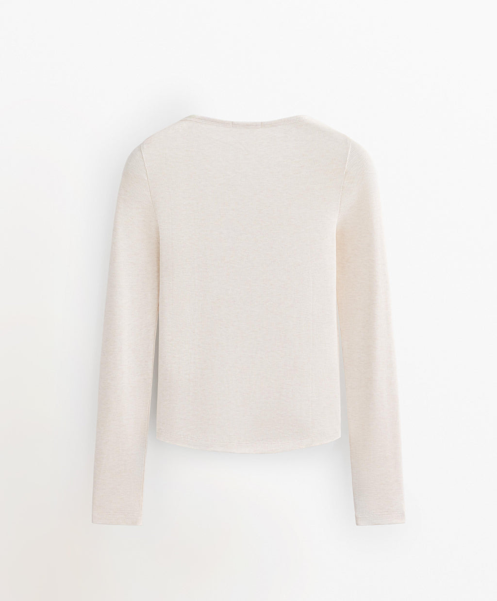 LONG SLEEVE BUTTON RIB T SHIRT WITH COTTON AND MODAL