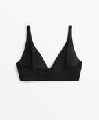 PIQUE CROSSOVER HALTER BIKINI TOP