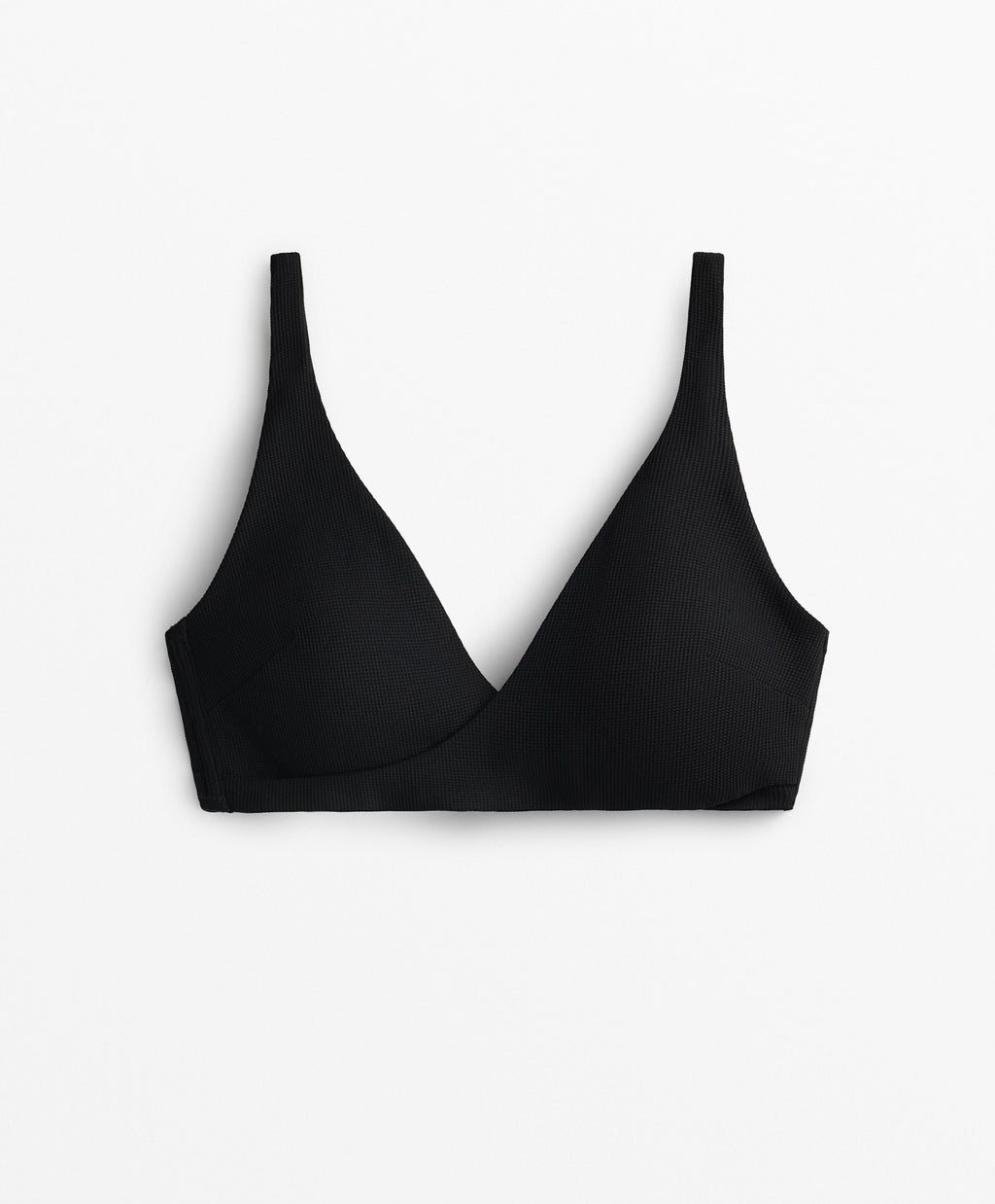 PIQUE CROSSOVER HALTER BIKINI TOP