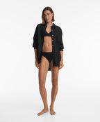 PIQUE CROSSOVER HALTER BIKINI TOP