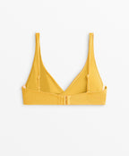 PIQUE CROSSOVER HALTERNECK BIKINI TOP
