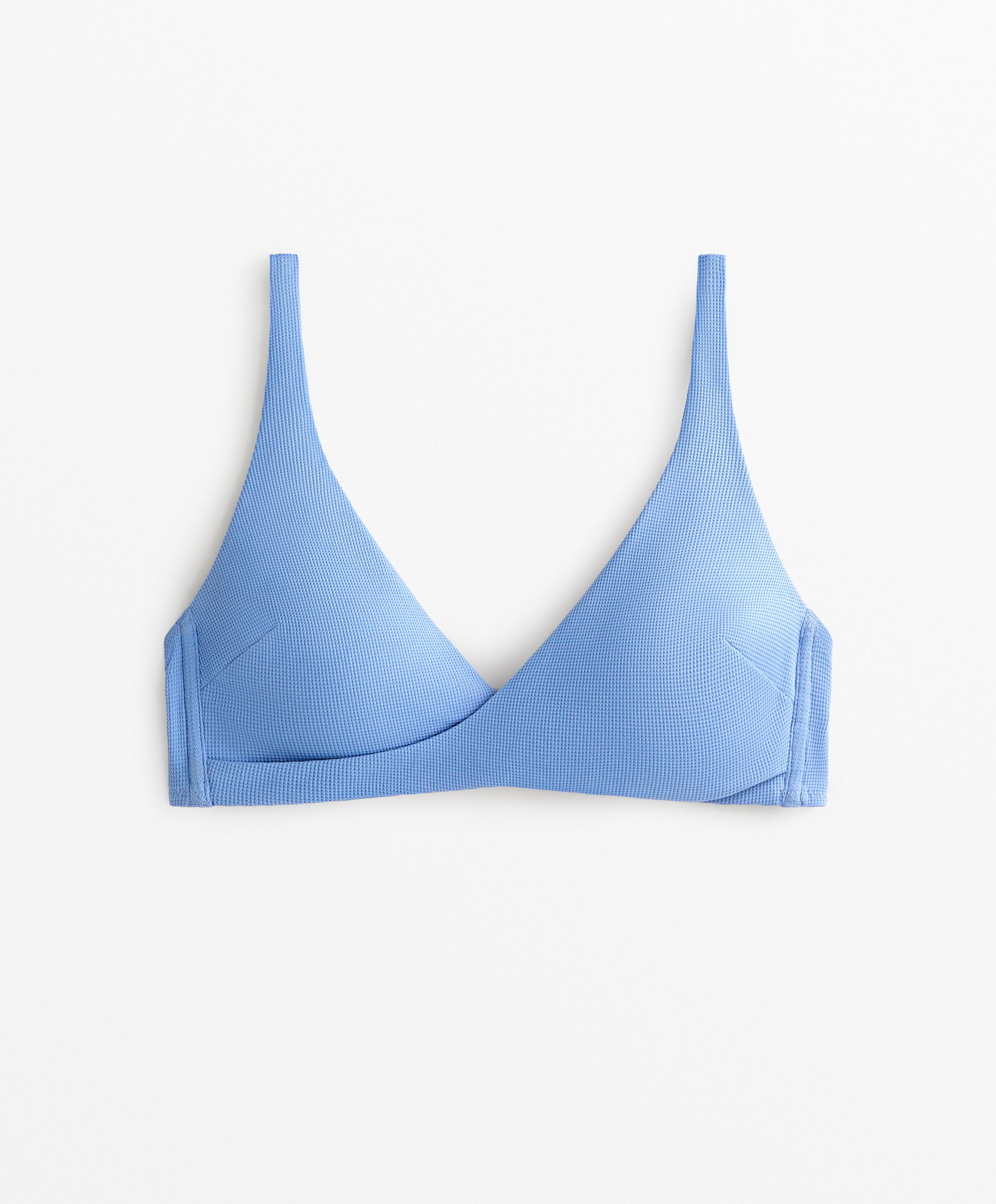 PIQUE CROSSOVER HALTERNECK BIKINI TOP
