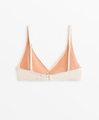 PIQUE CROSSOVER HALTERNECK BIKINI TOP