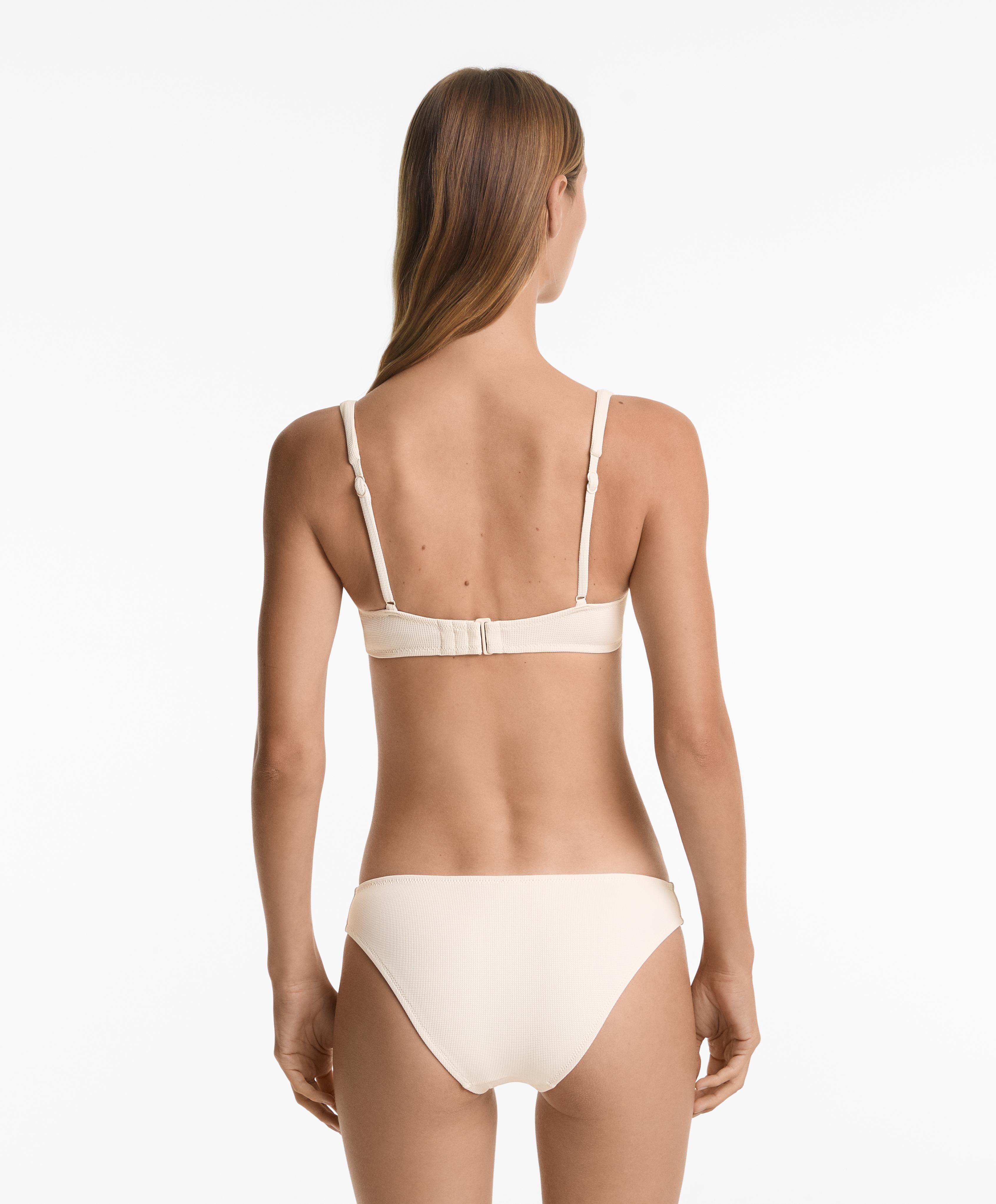 PIQUE CROSSOVER HALTERNECK BIKINI TOP