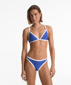 CONTRAST TRIM TRIANGLE BIKINI TOP