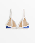 CONTRAST TRIM TRIANGLE BIKINI TOP