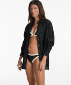 CONTRAST TRIM TRIANGLE BIKINI TOP