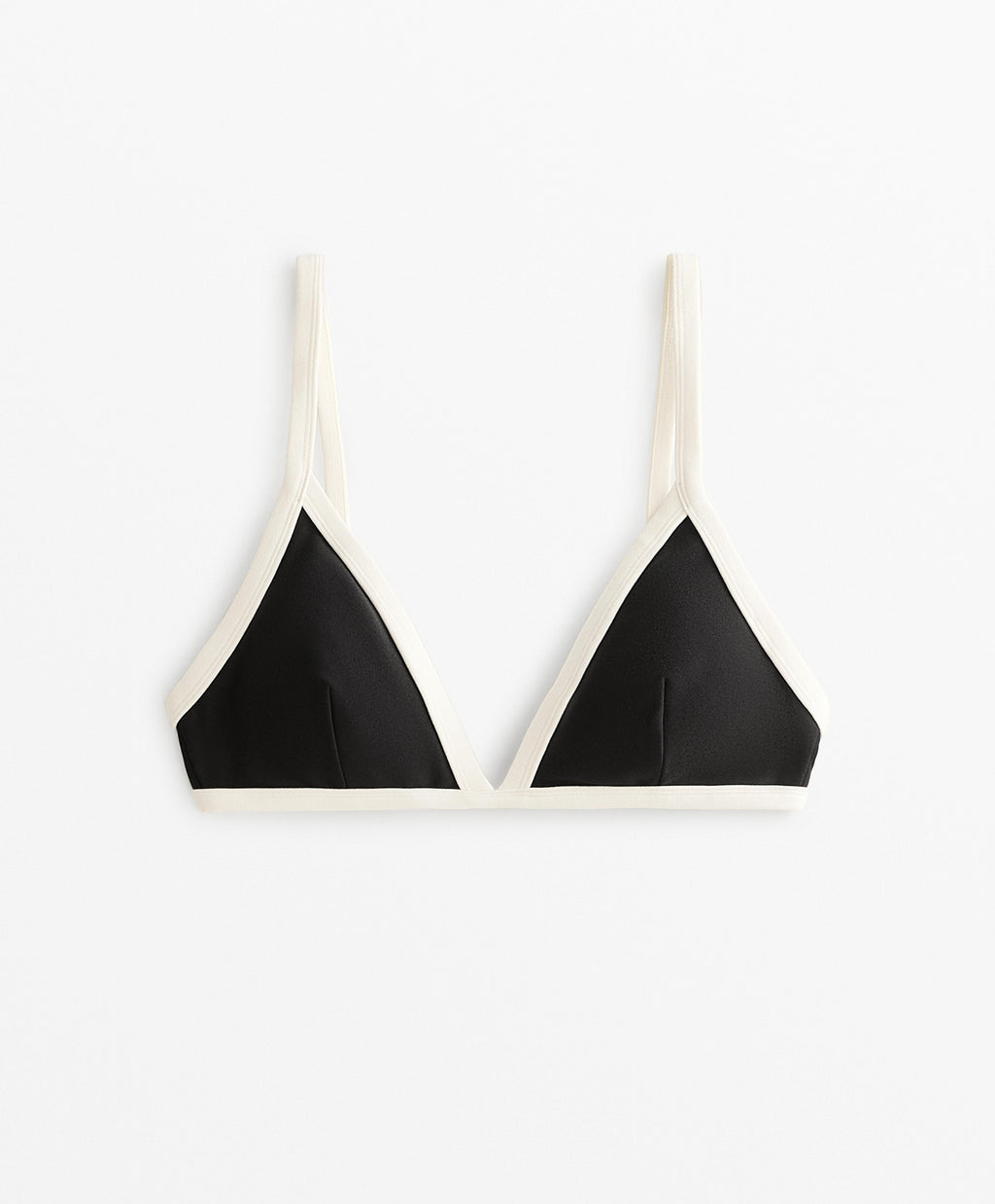CONTRAST TRIM TRIANGLE BIKINI TOP
