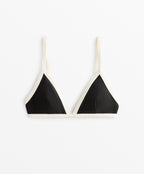 CONTRAST TRIM TRIANGLE BIKINI TOP