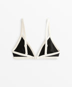 CONTRAST TRIM TRIANGLE BIKINI TOP