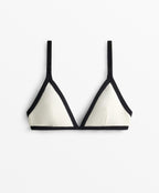 CONTRAST TRIM TRIANGLE BIKINI TOP