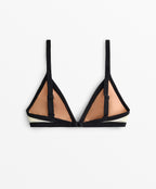 CONTRAST TRIM TRIANGLE BIKINI TOP