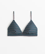 THREE COLOUR JACQUARD TRIANGLE BIKINI TOP