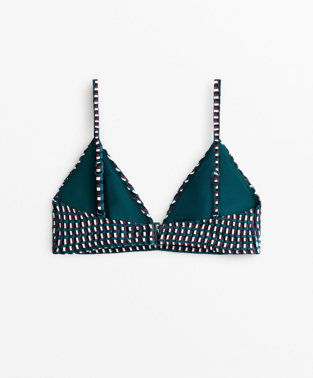 THREE COLOUR JACQUARD TRIANGLE BIKINI TOP