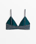 THREE COLOUR JACQUARD TRIANGLE BIKINI TOP