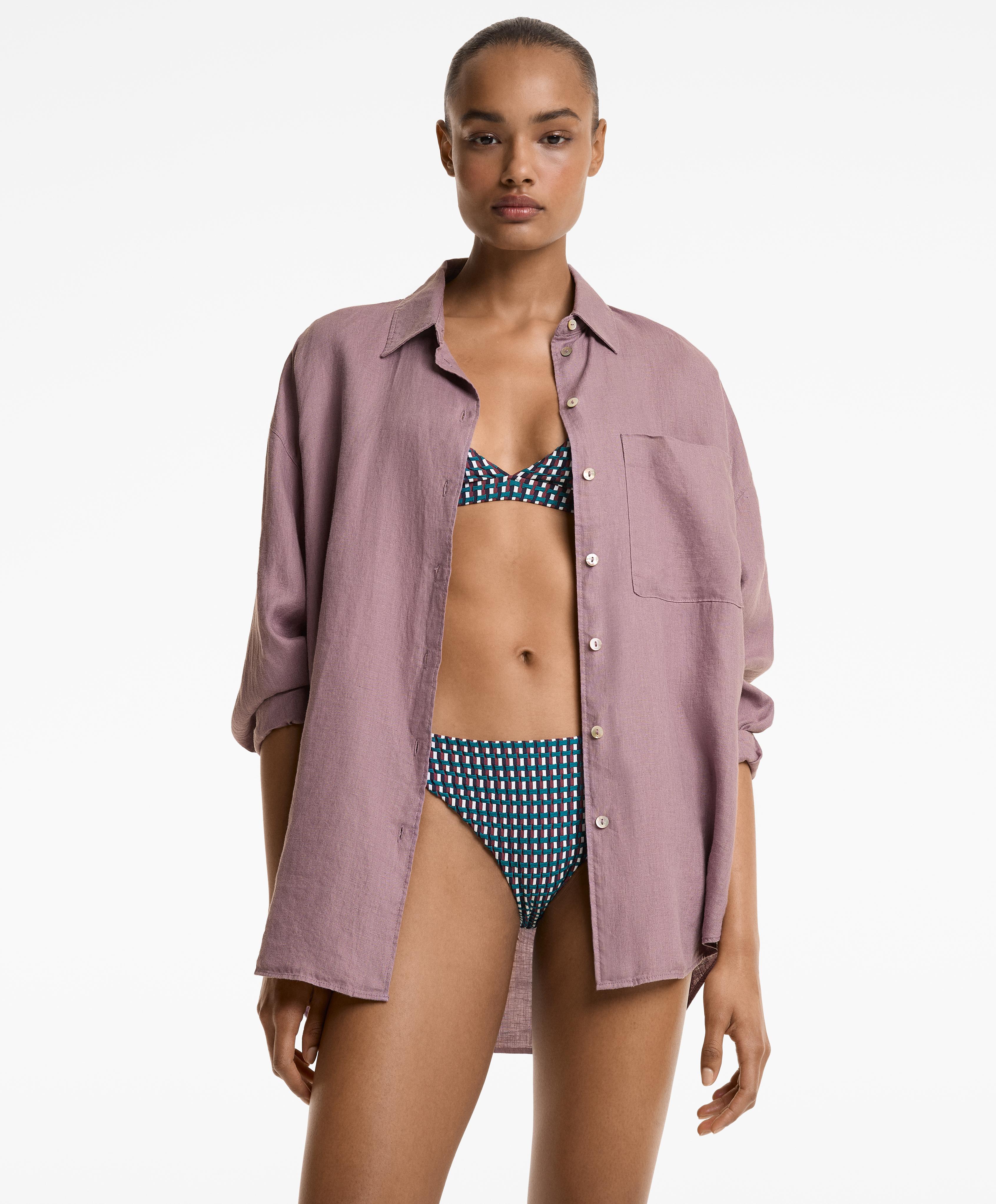 THREE COLOUR JACQUARD TRIANGLE BIKINI TOP