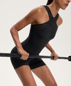 COMPRESSIVE CUTWORK SHORT JUMPSUIT