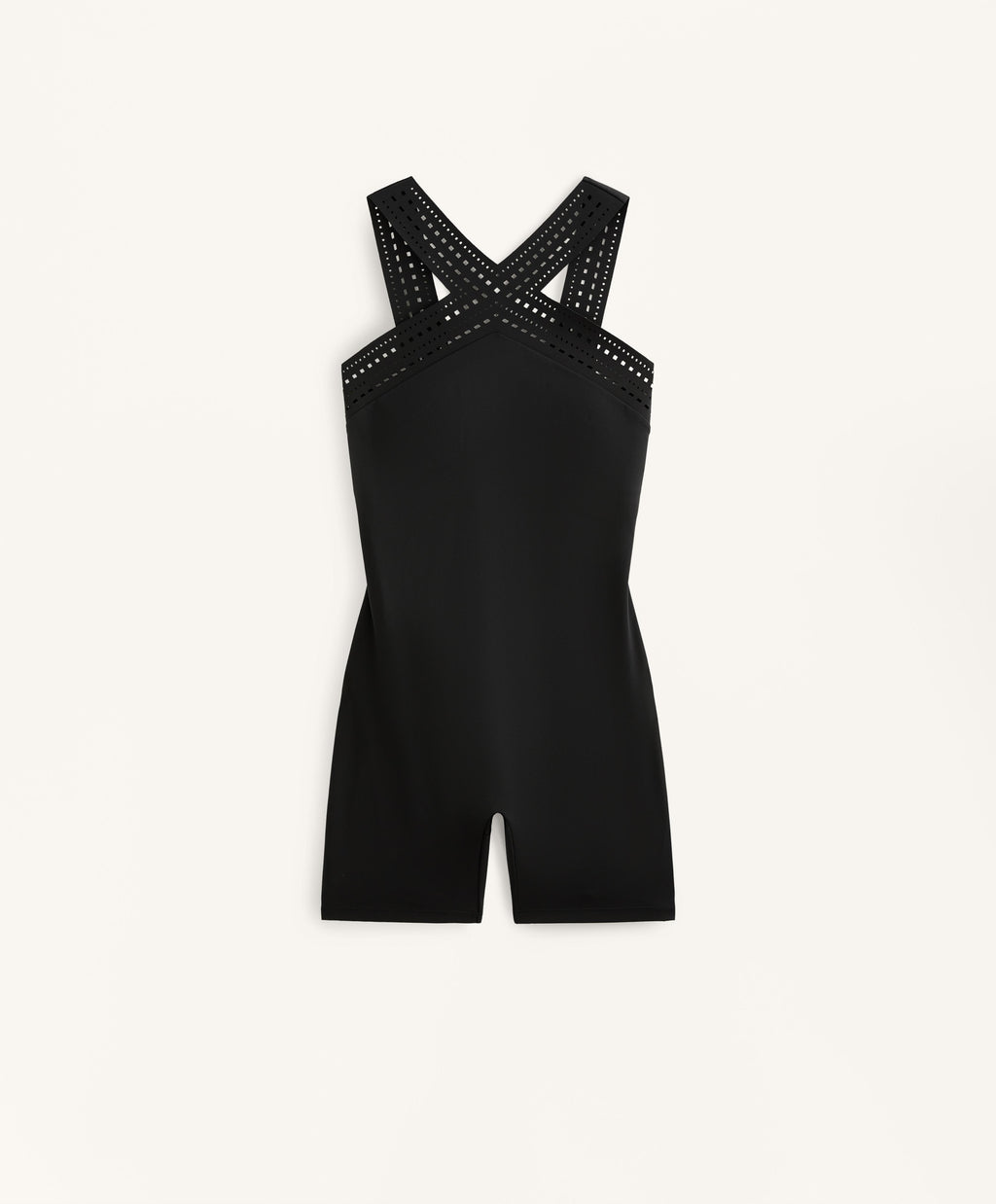 COMPRESSIVE CUTWORK SHORT JUMPSUIT